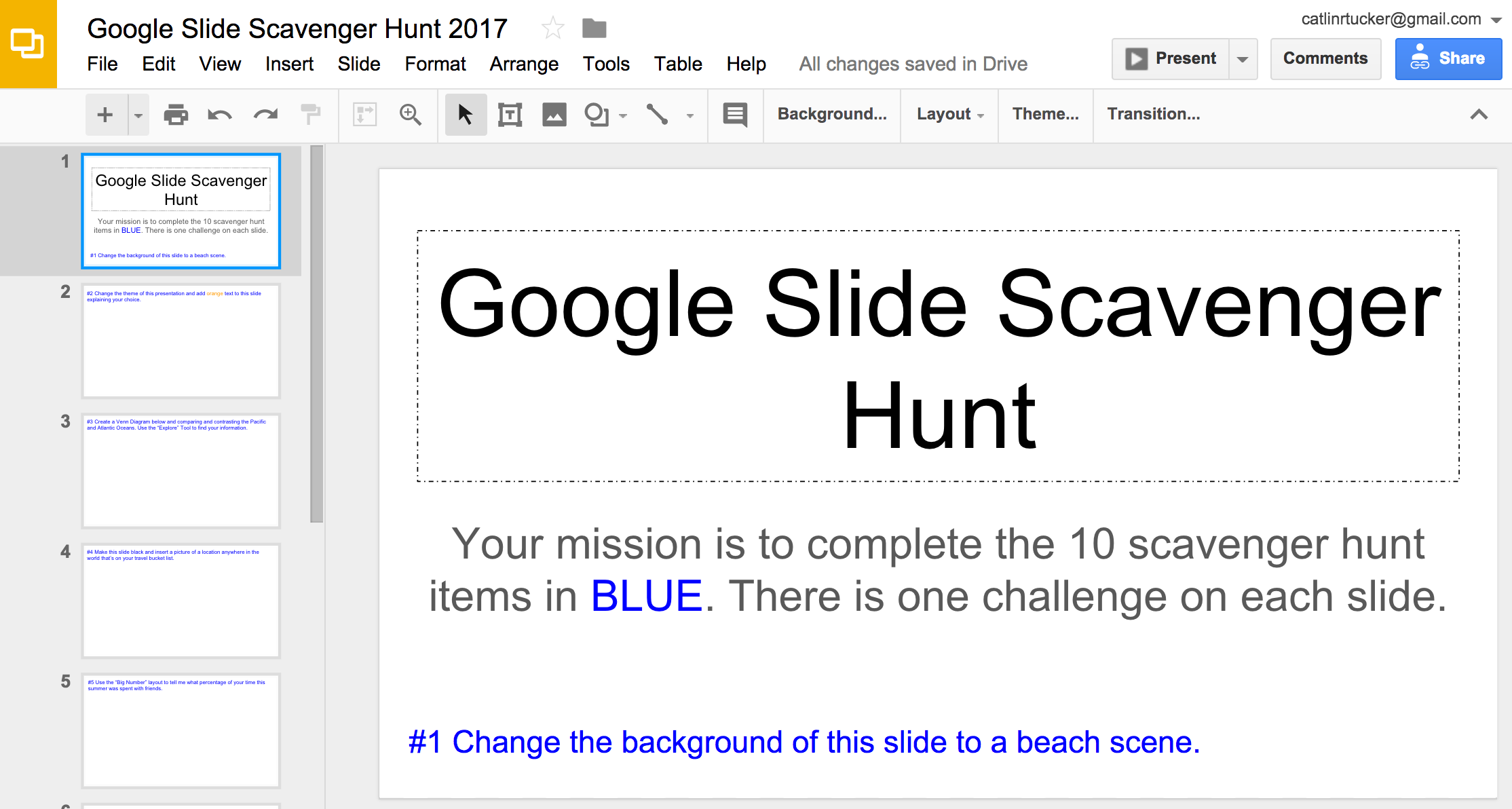 Google Slide Scavenger Hunt